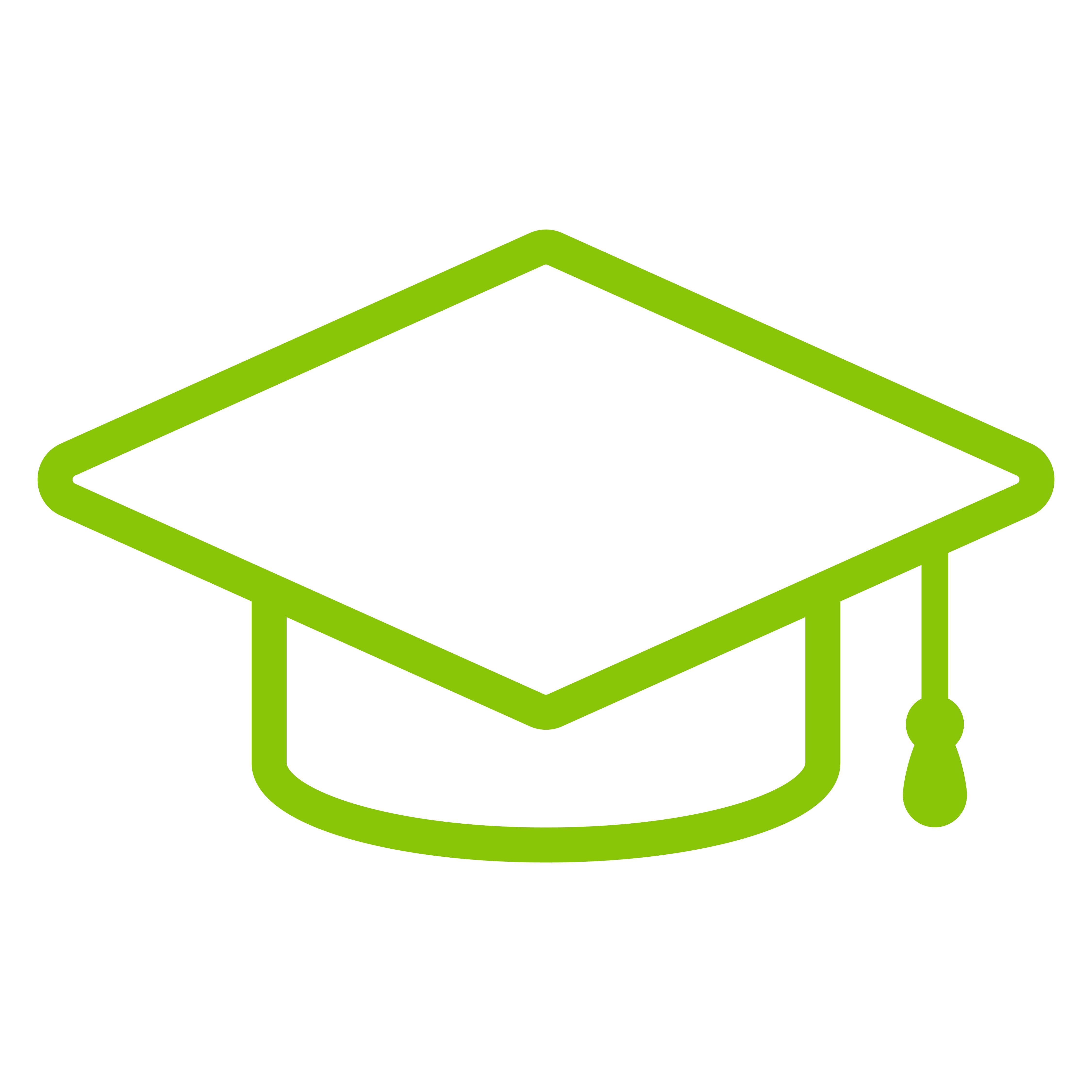 Green icon of graduation cap